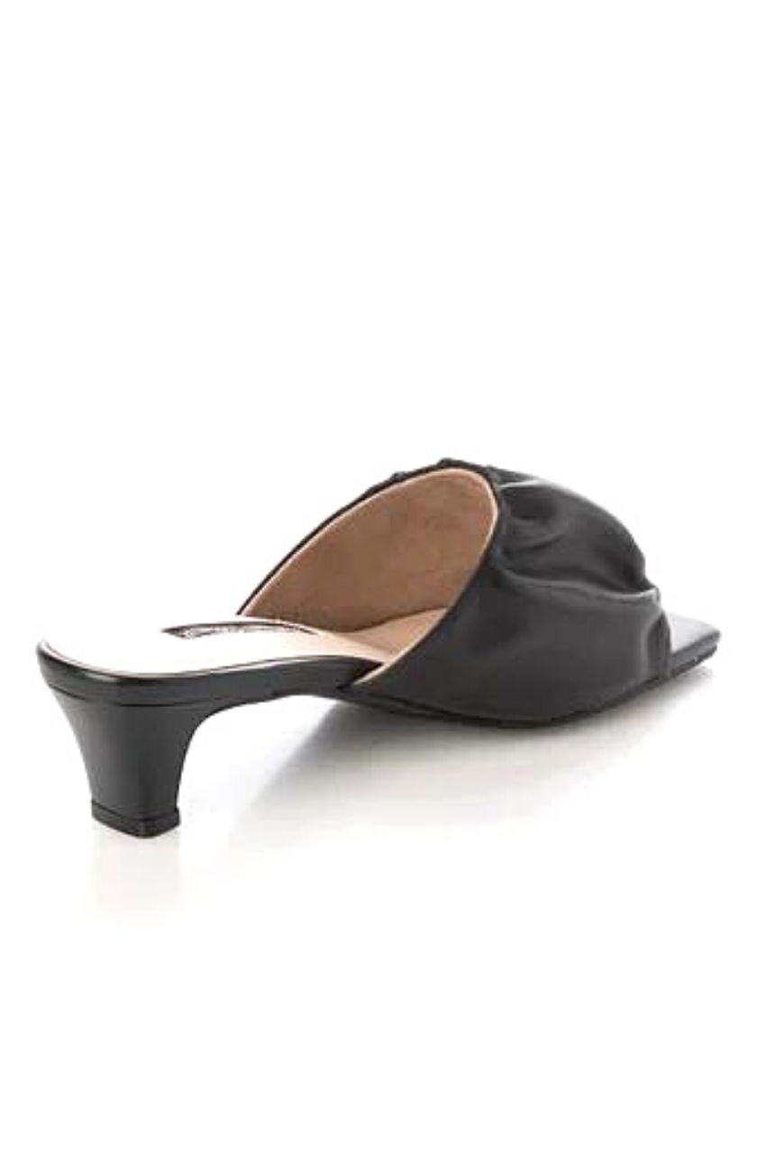 SQUARE TOW GATHER MULE SANDALS / スクエアトウギャザーミュールサンダル