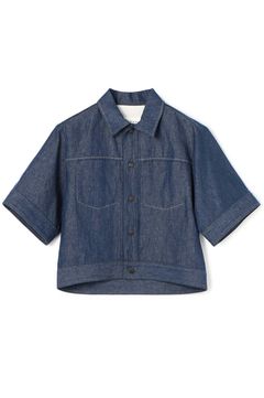 ハーフスリーブシャツ (ブルー) コットン / ウォッシャブル (手洗い可) / 反応染料