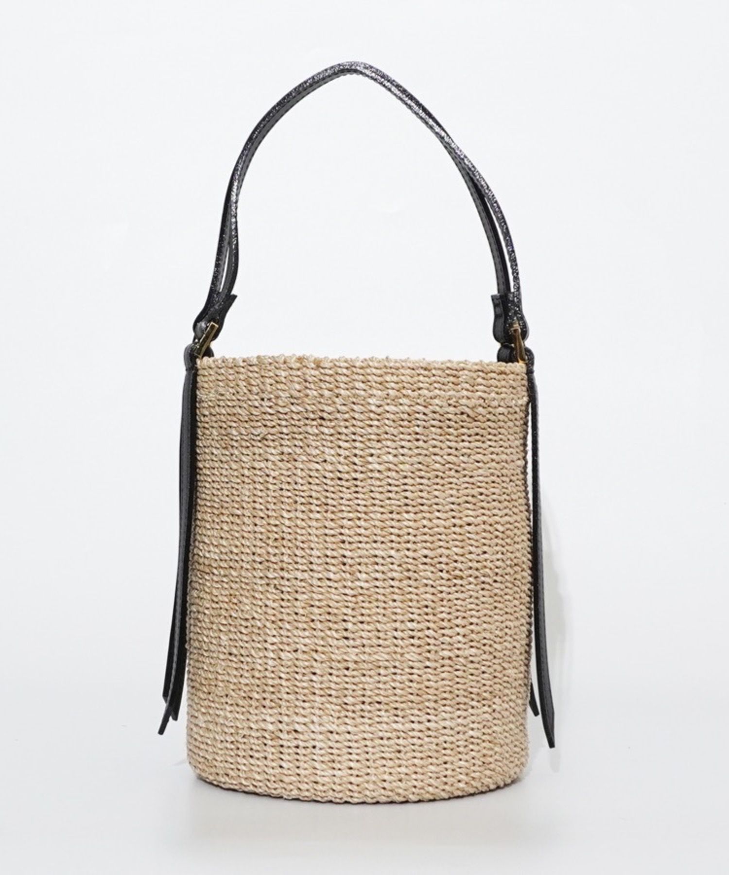 MIRO / ミロ / アバカ製 バケットバッグ (Natural × Black) / アバカ x 牛床革 (Italian leather) / V-8842
