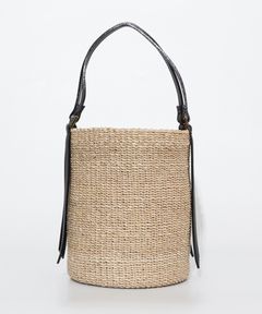 MIRO / ミロ / アバカ製 バケットバッグ (Natural × Black) / アバカ x 牛床革 (Italian leather) / V-8842