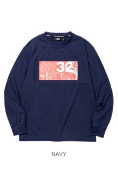 SY LOGO MIX LOGO BOX L/S TEE (NAVY) コットン / ボックスロゴデザイン / 14531