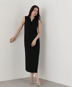 キーネックジャンパースカート(ブラック)レーヨン / ポケット付き / サイドジップ / 手洗可 / 裏地あり / 0315240031