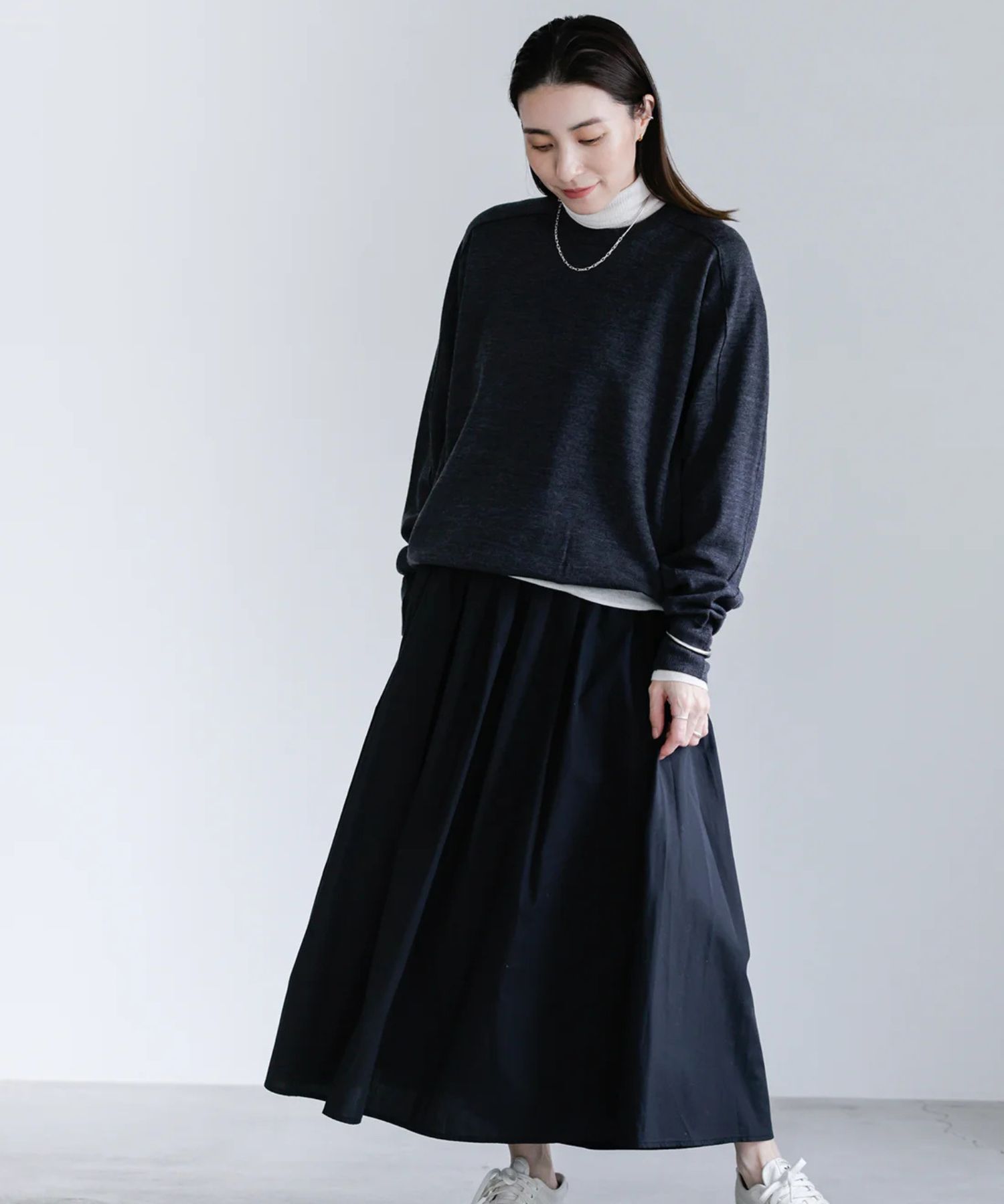 Re Stock Rws wool crew neck pullover (C.GREY) ウール/ 静電気防止 加工 / クルーネック  / 手洗可 / CT22391