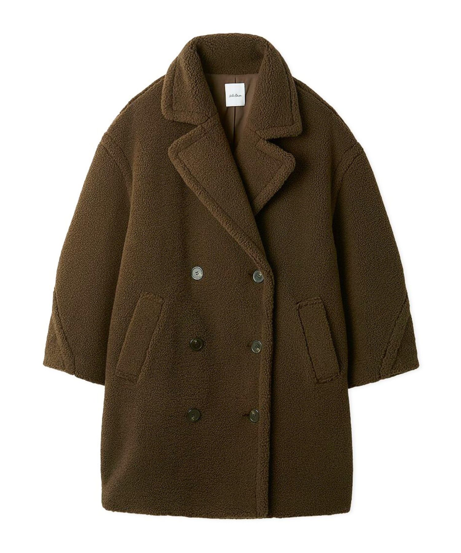 オーバーサイズボアコート (MOC) ポリエステル / エコペル / コクーンシルエット / テーラード / 09WFC255109