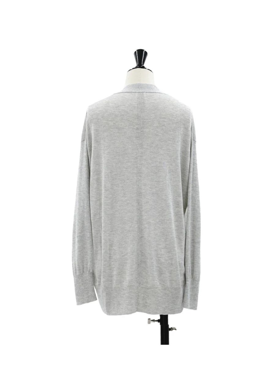capsule Silk cashmere cardigan with pockets (L.GREY) シルク / Vネック / 静電気防止加工 / 手洗い可 /CT24118