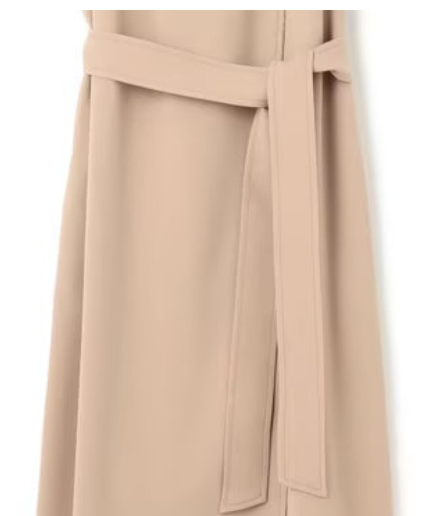 FLEUR / ラップデザインロングジレ (Beige) トリアセテート / 共布ベルト付き / サイドポケット / 軽量 / VRCWGA0214