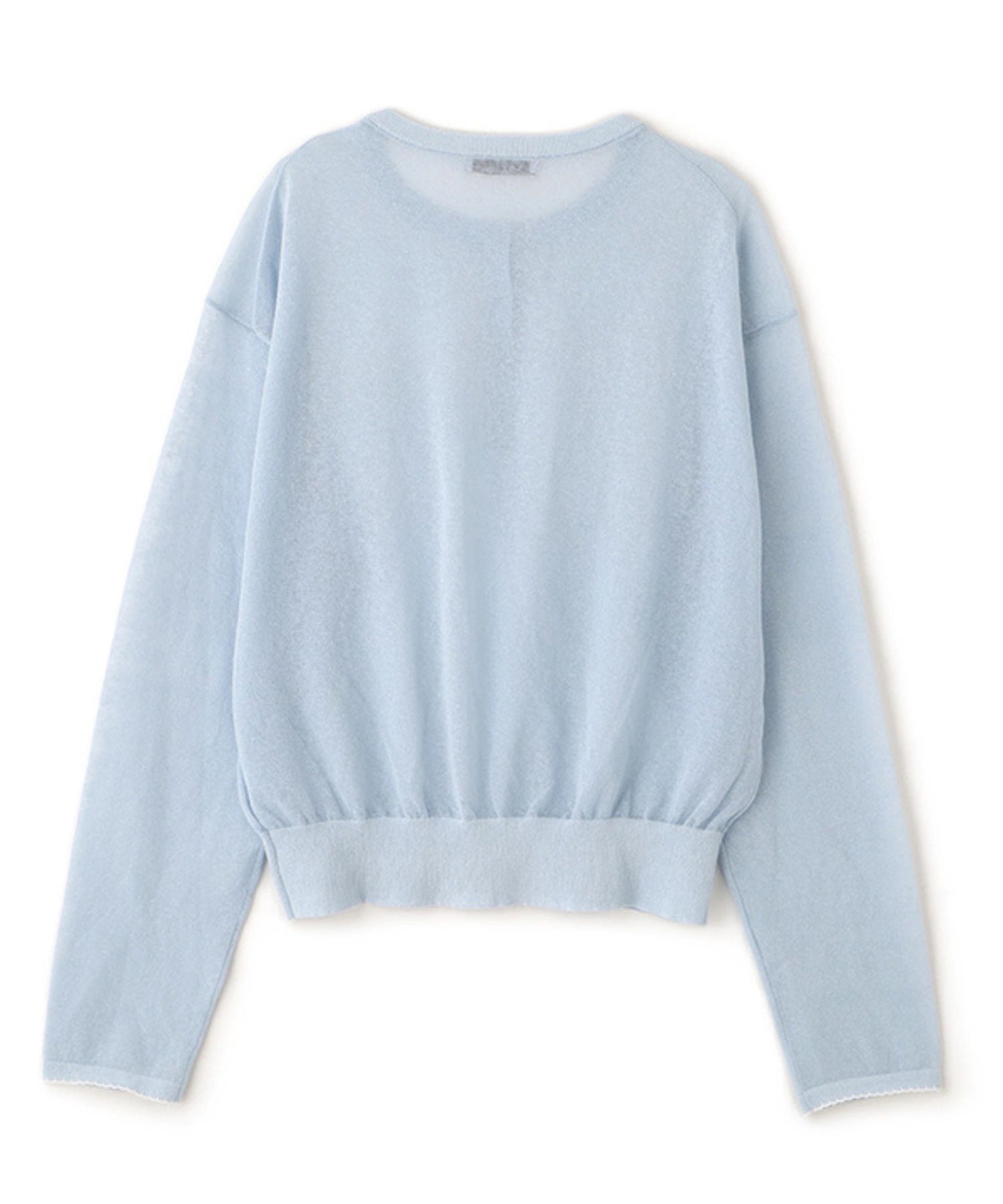 ヘンリーネックシアーニットプルオーバー(ライトブルー) 綿 / ウォッシャブル / 手洗い可 / シアー素材 / 1226211066