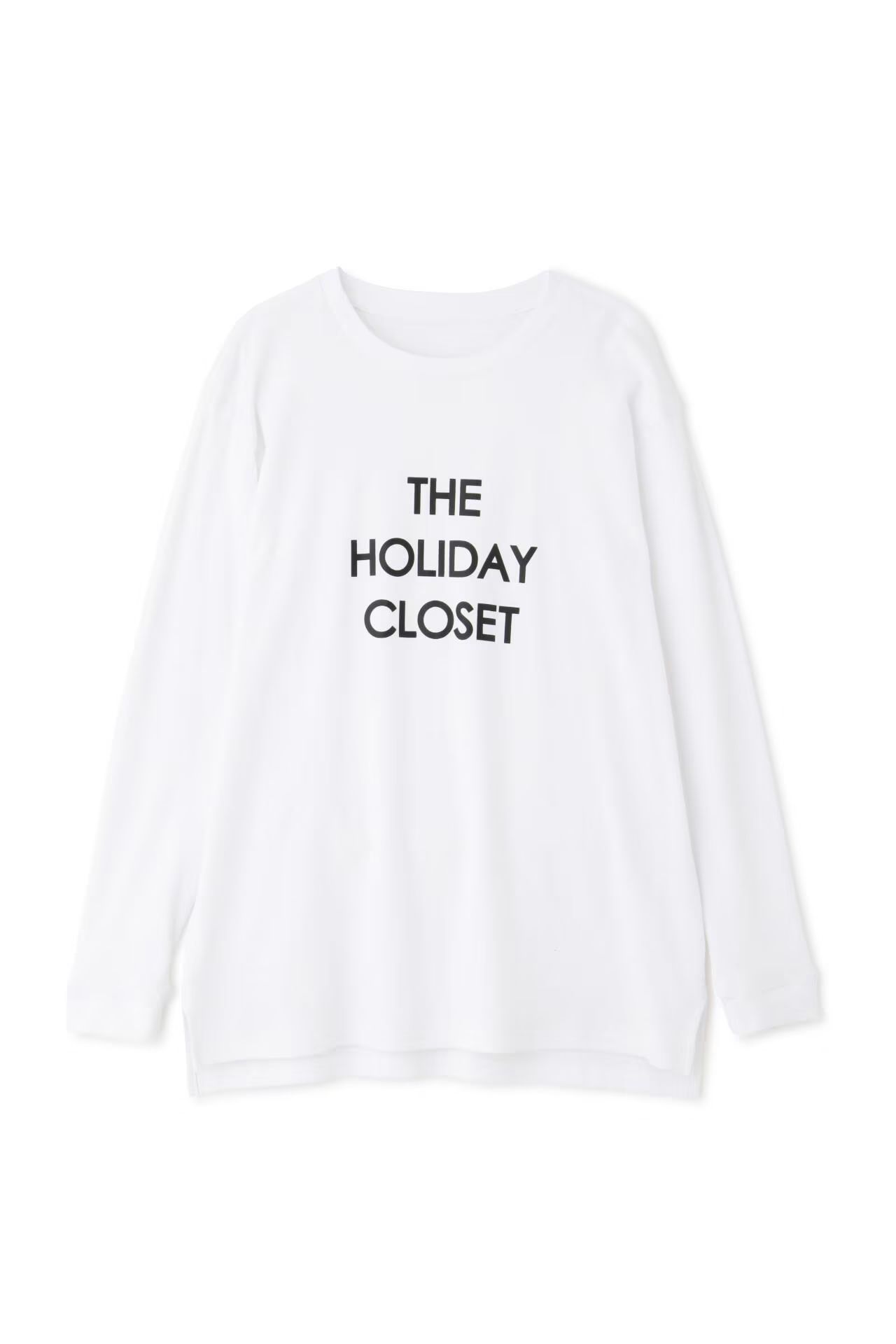[THE HOLIDAY CLOSET] ロゴロンT（ホワイト）綿 100% / カットソー素材 / ストレッチ / 脇スリット有り / ウォッシャブル