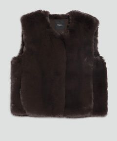 エコファージレ Lush Faux Fur (カカオブラウン) ポリエステル / Vネック/ 裏地あり / 031-6309601