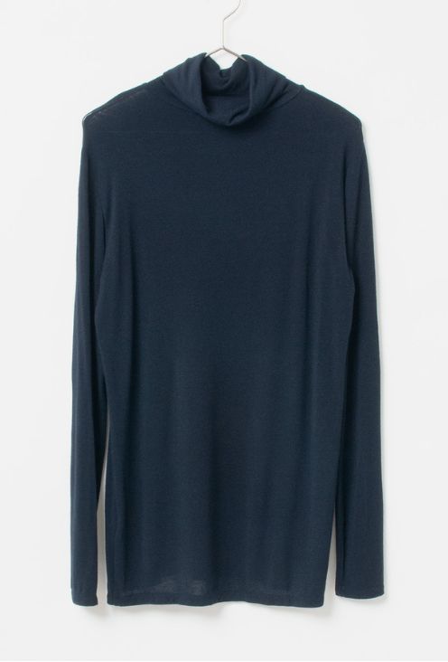 Soft turtleneck pullover (ブラック) レーヨン / 柔らかい / 手洗い可 / 薄手 / FK242-70210
