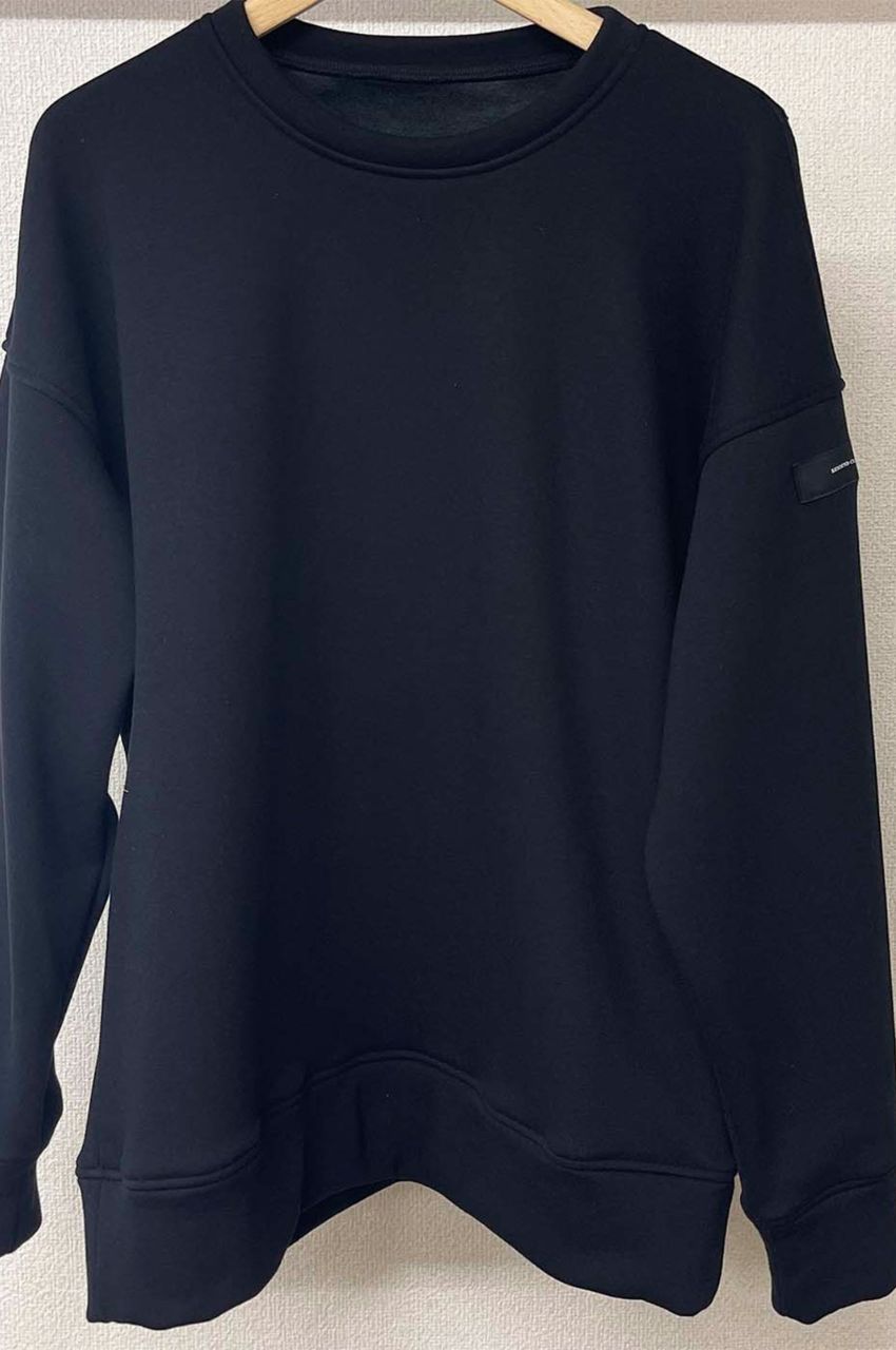 ID BACKROGO VELOURS FLEECE DROP TRAINER / IDバックロゴ裏起毛ルーズトレーナー