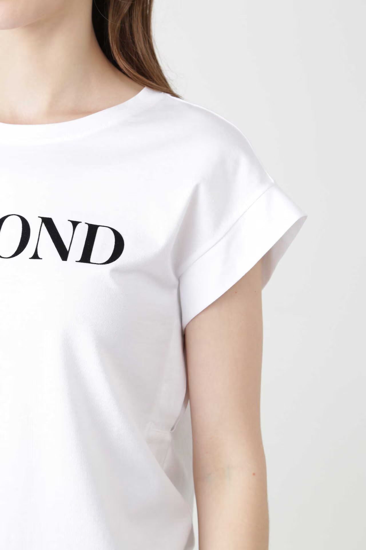 フレンチスリーブロゴTシャツ（ホワイト）綿100% / ストレッチ / ウォッシャブル / 日本製