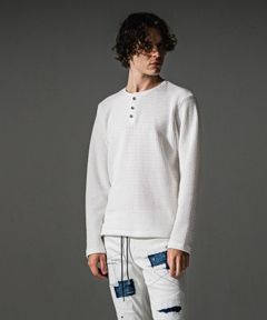 KNT HRNRY (WHITE) コットン / ニット素材 / 3つボタン仕様 / RC41-C-001