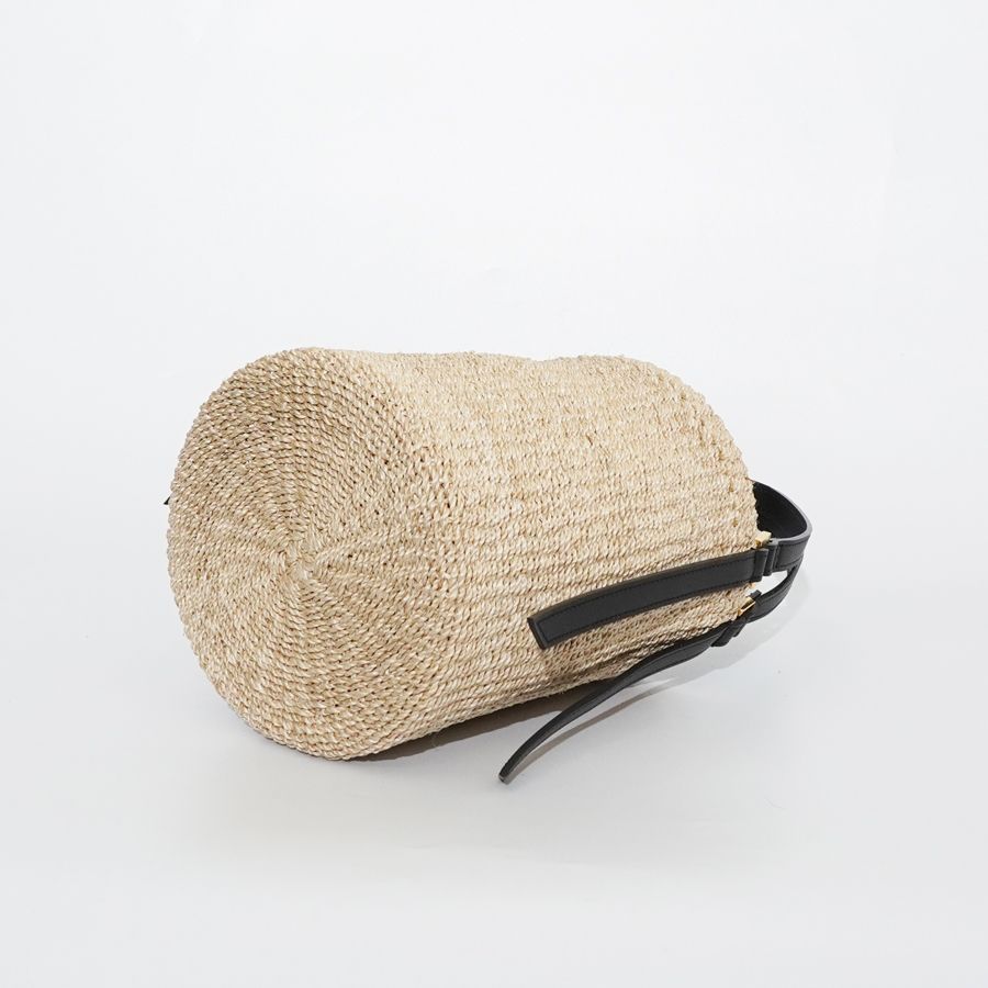 MIRO / ミロ / アバカ製 バケットバッグ (Natural × Black) / アバカ x 牛床革 (Italian leather) / V-8842