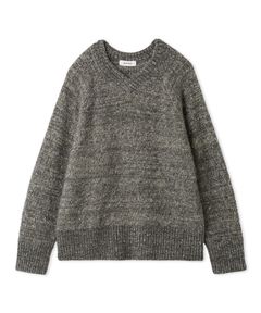 スパンコールVネックシャギーニット ( GRY ) ポリエステル / ウール混 / ラグランスリーブ / 背中シーム / 09WNT255103