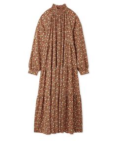 フラワープリントティアードワンピース( ORG ) ポリエステル / Aラインシルエット / インナーキャミワンピース / 手洗可 /  09WFO255071