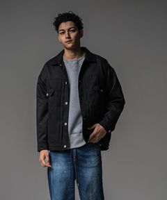 LEATHER OVER 2ND G (BLACK ) ポリエステル / エコスエード / オーバーサイズ / 着丈長め / RC37-JK-005