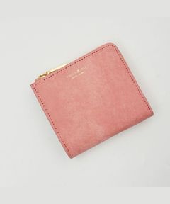 【PORTA / ポルタ】V-5076（Pink / ピンク）ヌメ革 二つ折りL字型財布 / 牛革 (Italian Leather) / 日本製