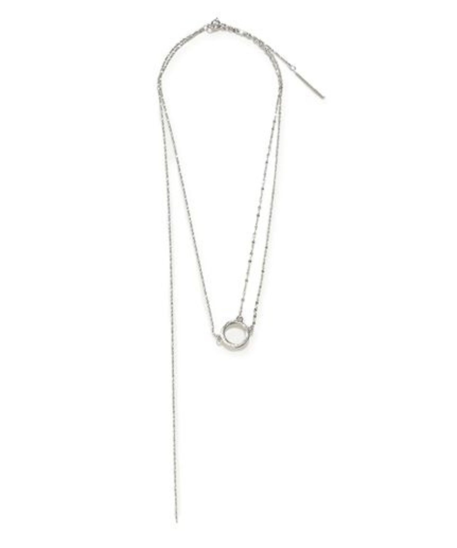 ミックスチェーンネックレス (シルバー) 真鍮・スズ合金 / 前後2way / ロング / FRAY I.Dの刻印入り/ FWGA252327