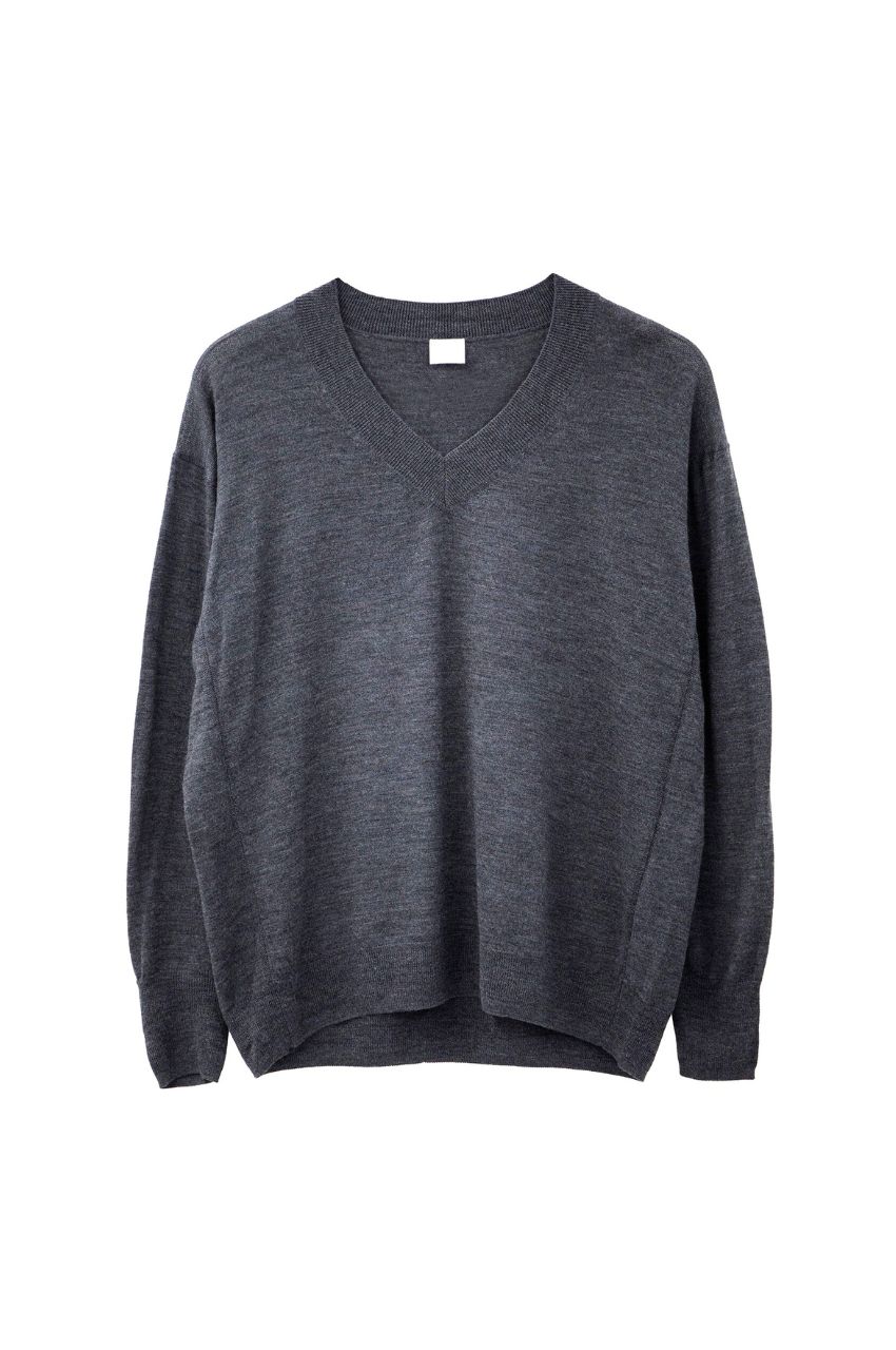 Rws wool v neck pullover (C.GREY) ウール / 長袖 / 薄手 / 手洗い可 / CT22310