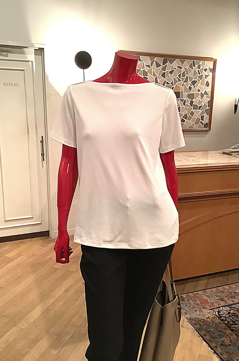 まるCLINTON KNIT N SS RUCHED TEE Theory Relaxed Tee in Cotton Jersey | Theory