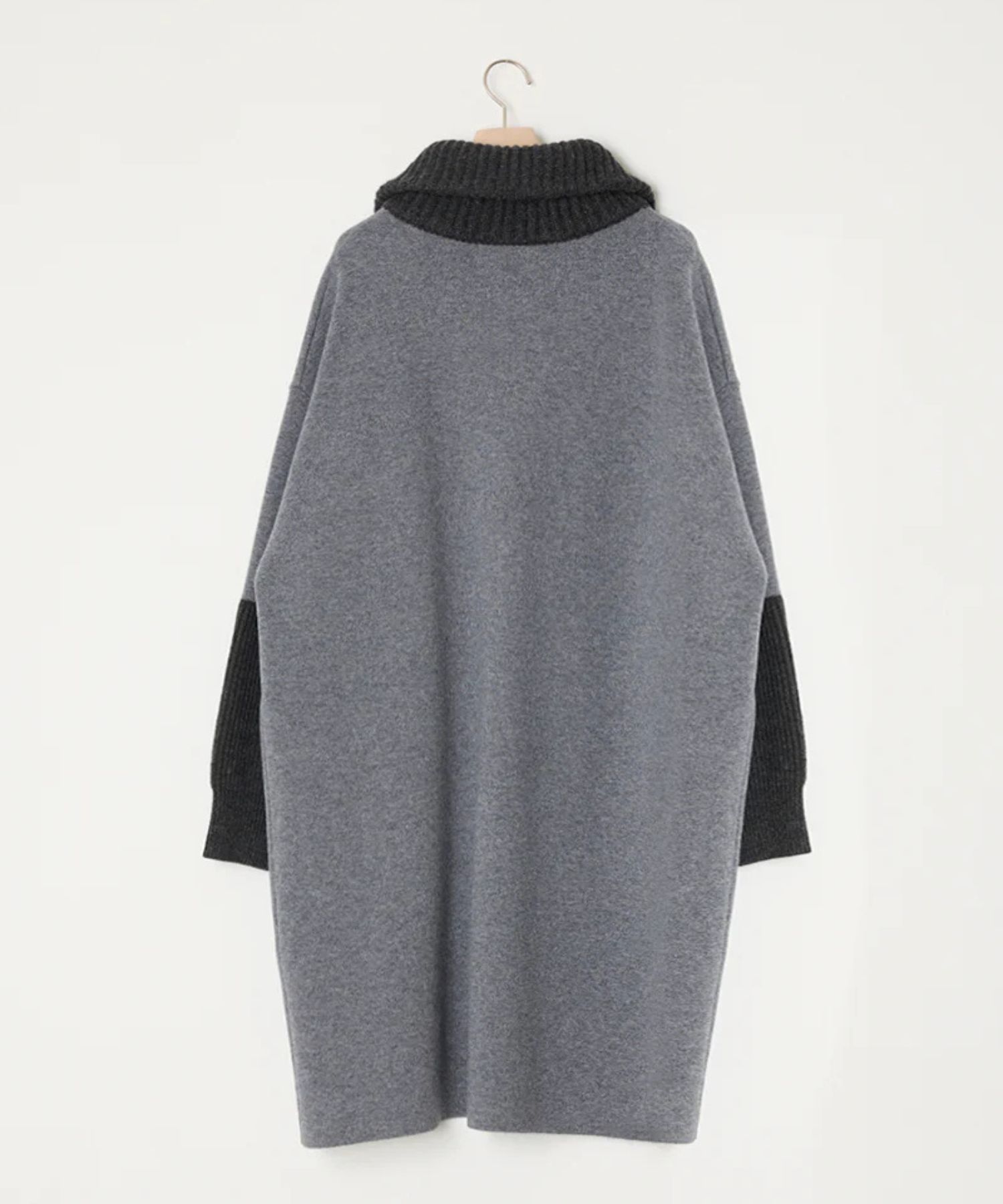 ULTRAFINE MERINO KNIT COAT (GREY)  毛/ 肉厚 / フラップポケット / ジップアップ /ADWS-501-47