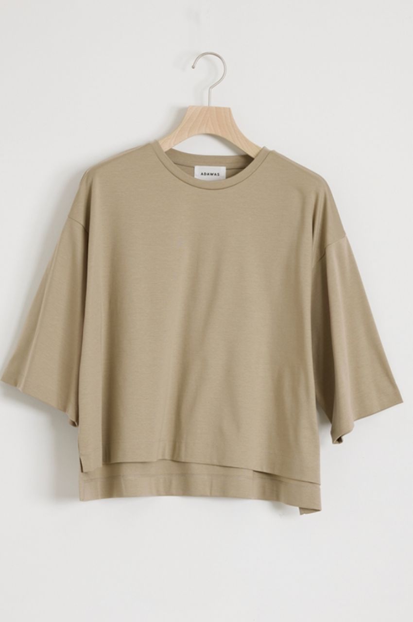 オーバーサイズTシャツ (サンド) コットン / クロップド丈 / ウォッシャブル