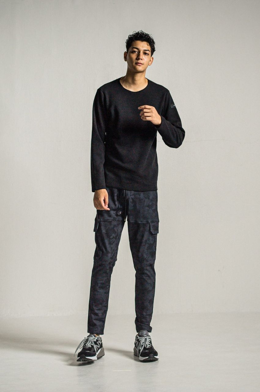 Darrell HEAT cargo PT (BKCAMO) ナイロン / 裏起毛 / 360°ストレッチ / サイドライン  /RC34-ST-010H