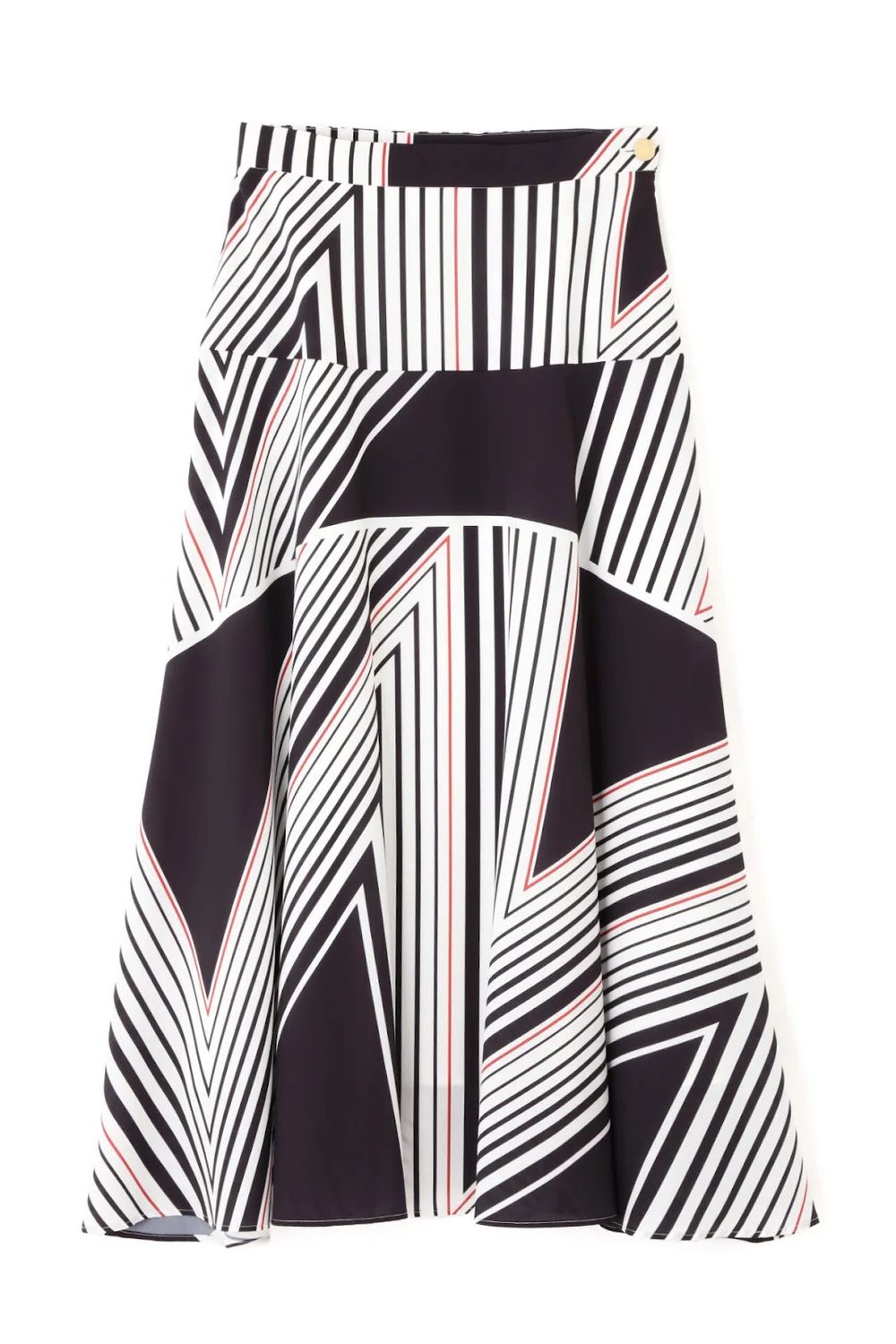 トライアングルボーダープリントスカート (ブラック) / ポリエステル 100% / ウォッシャブル / セットアップ / 0315120311