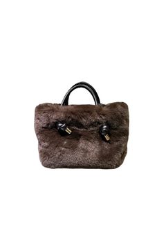 ELMO / エルモ (D/Brown × Black) / 当店限定カラー / レッキスラビットエコファー2WAYトート / ポリエステル / 牛床革 (Italian leather) / V-8763