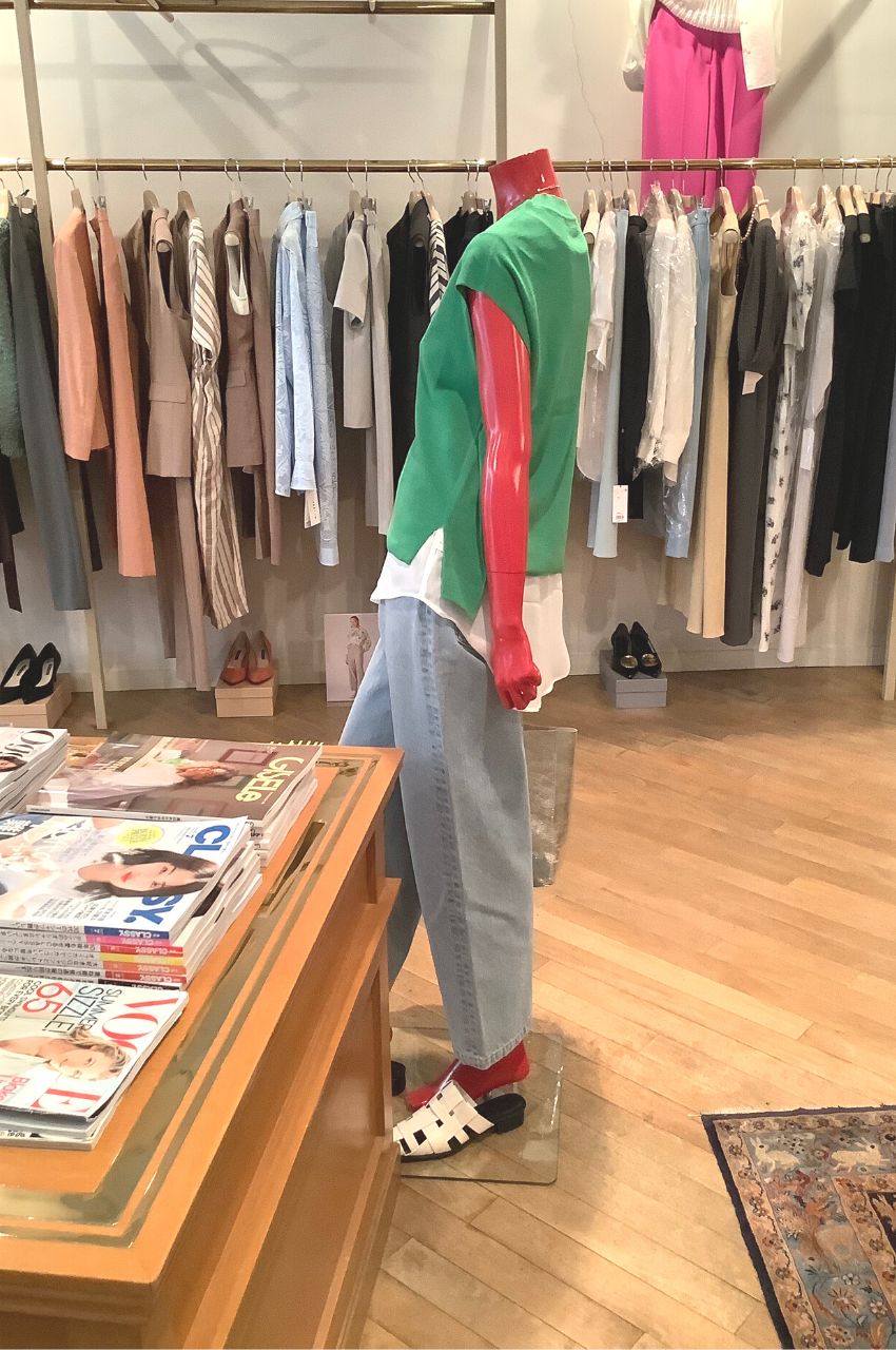シフォンレイヤードニット / フレンチスリーブ