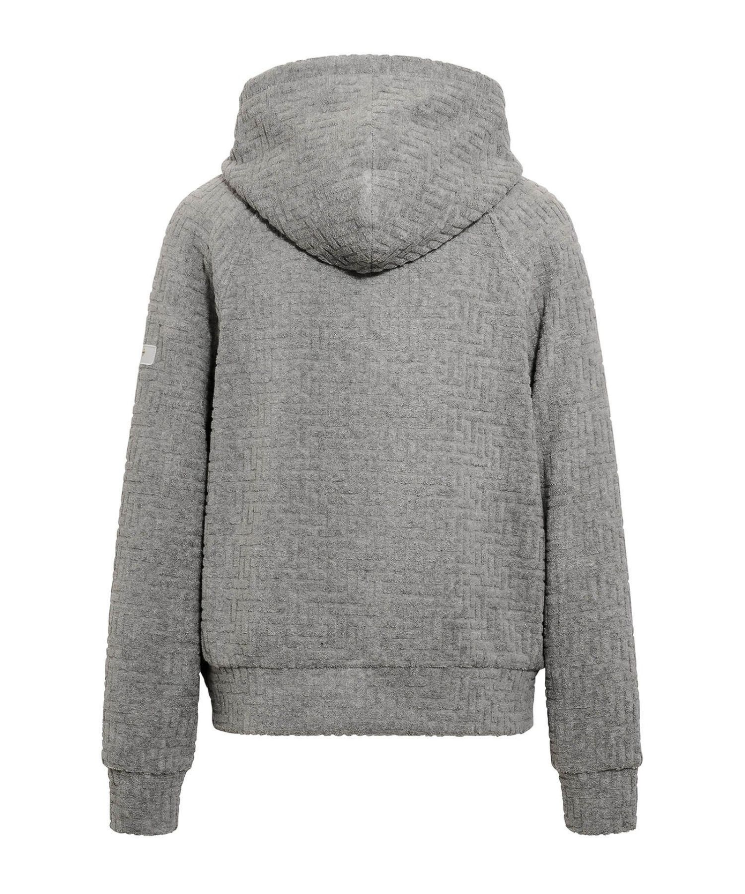 BIANCA ビアンカ パーカー (グレー) 綿 / モノグラム柄ジャカード/ パイル素材 /メタルファスナー /  LCKZ0471063588