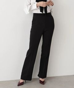 2WAY ストレッチフレアパンツ(ブラック)ポリエステル / ショート丈裏地付き / ストレッチあり / 前ポケット×2 、後ろ飾りポケット×2/ 左脇ファスナー開き / 後ろ中心ウエストにゴム入り / かかとくらいの丈 / 0315230110