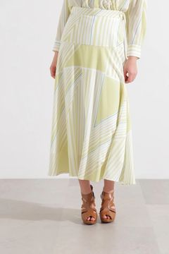 トライアングルボーダープリントスカート (イエロー) / ポリエステル 100% / ウォッシャブル / セットアップ / 0315120311