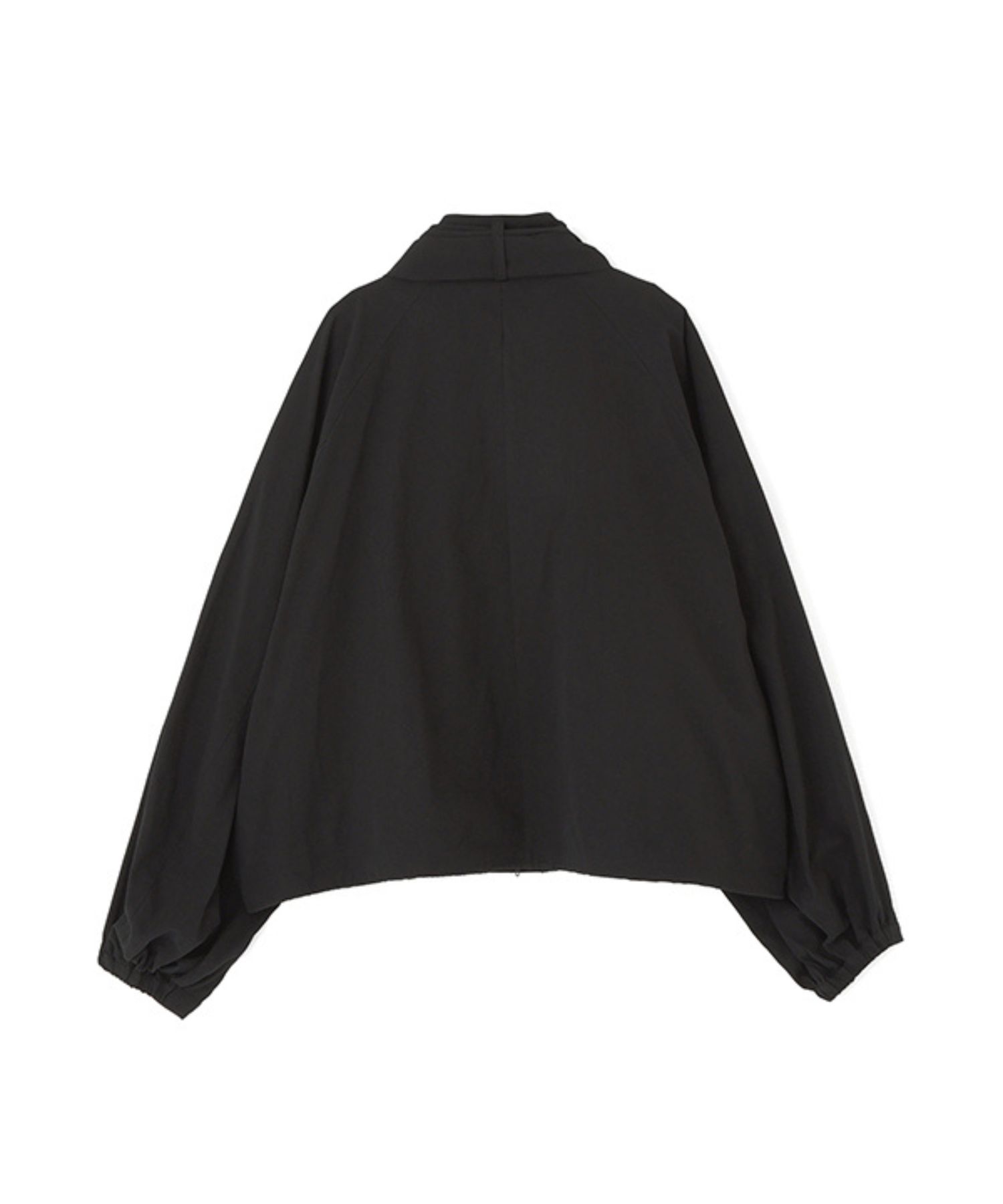 スカーフライトシャツブルゾン(BLACK) 綿 / スカーフ付き / 裾ドローコード付き / フロントポケット付き / 1226202069