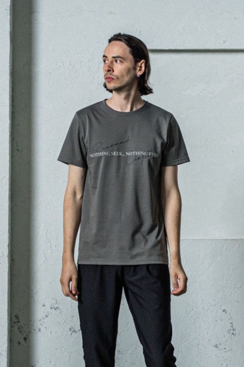 NSNF BASIC TEE (グレー) コットン / フロントロゴ / UVカット / タイトシルエット/ 手洗い可  / RC35-T-003
