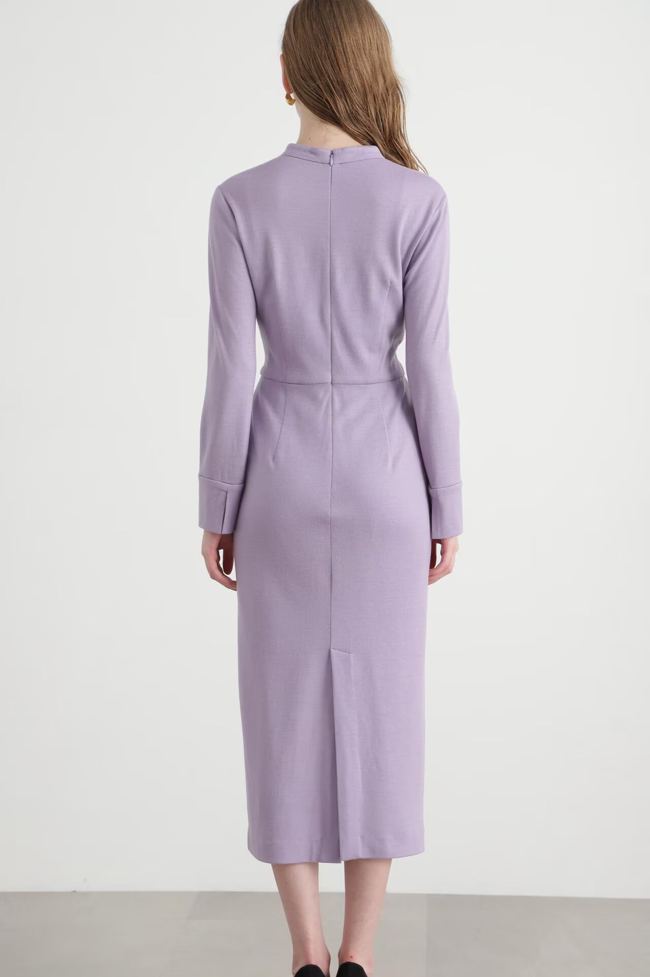 ウエストリボンジャージワンピース (パープル) / ウール / ストレッチ / キャミワンピ付き / 0315140213