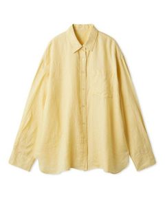 美品 24SS Mila Owen ミラオーウェン フレンチリネンシャツ ストライプ柄 ロングスリーブ ワイドブラウス 09WFB242110 サイズF ブルー レディース 古着 中古 Mila Owen - フレンチリネンオーバーサイズシャツ (ライトブルー