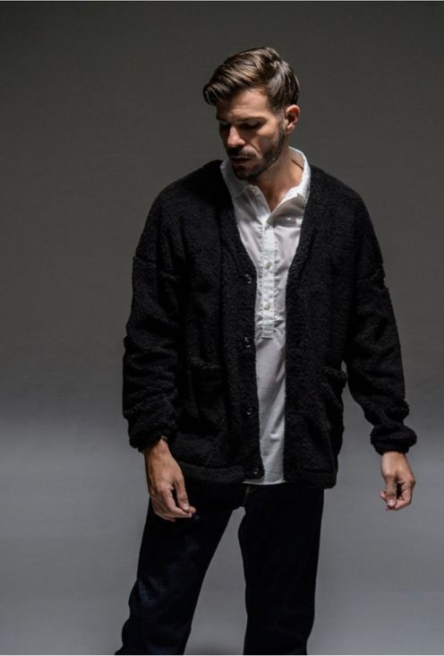 WEST BOA cardigan / オーバーサイズドロップショルダーボアカーディガン