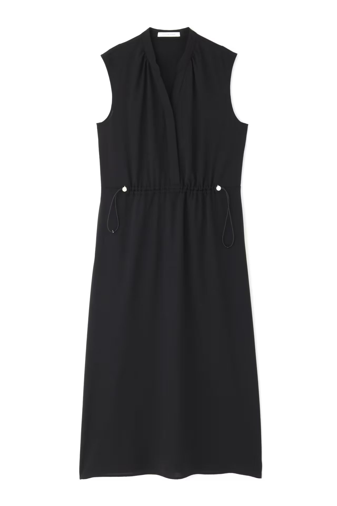 2WAYストレッチシャツカラーワンピース（ブラック）ポリエステル100％ / ストレッチ / ウエストゴム / UVカット / 接触冷感 / 吸水速乾 / インナーキャミ付き / ウォッシャブル
