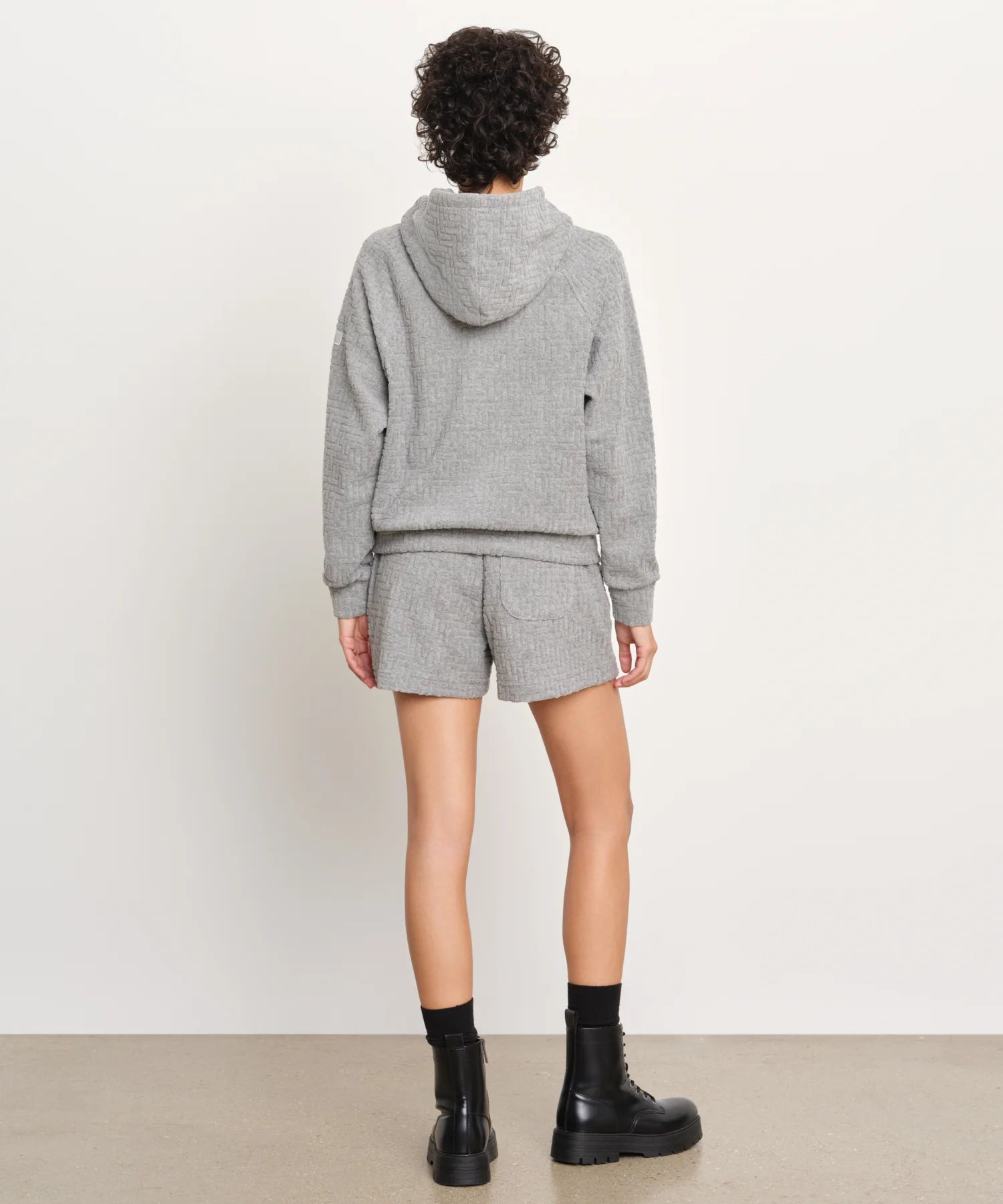 BIANCA ビアンカ パーカー (グレー) 綿 / モノグラム柄ジャカード/ パイル素材 /メタルファスナー /  LCKZ0471063588