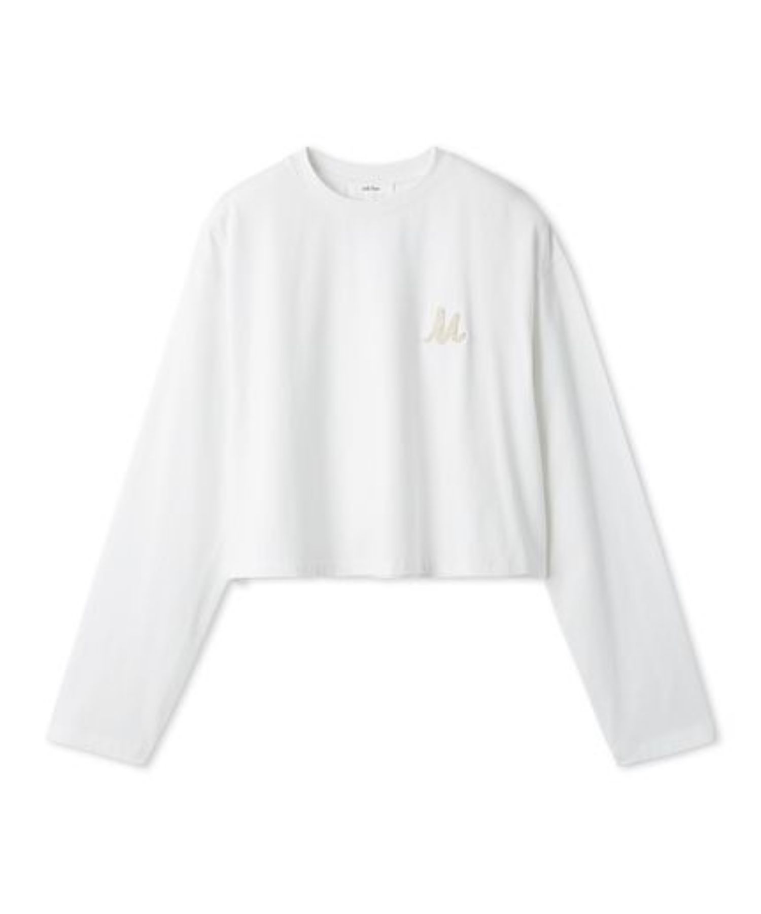 サガララメ刺繍ロンT ( WHT) 綿 / 短丈 / 身幅ワイド / 手洗可 / 09WCT255024