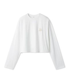 サガララメ刺繍ロンT ( WHT) 綿 / 短丈 / 身幅ワイド / 手洗可 / 09WCT255024