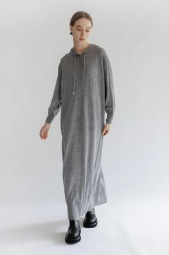 Robe à capuche en laine Rws  ( L.GREY）ウール / フード付き / リラックスフィット / 静電気防止加工 / 手洗い可 /  CT24308