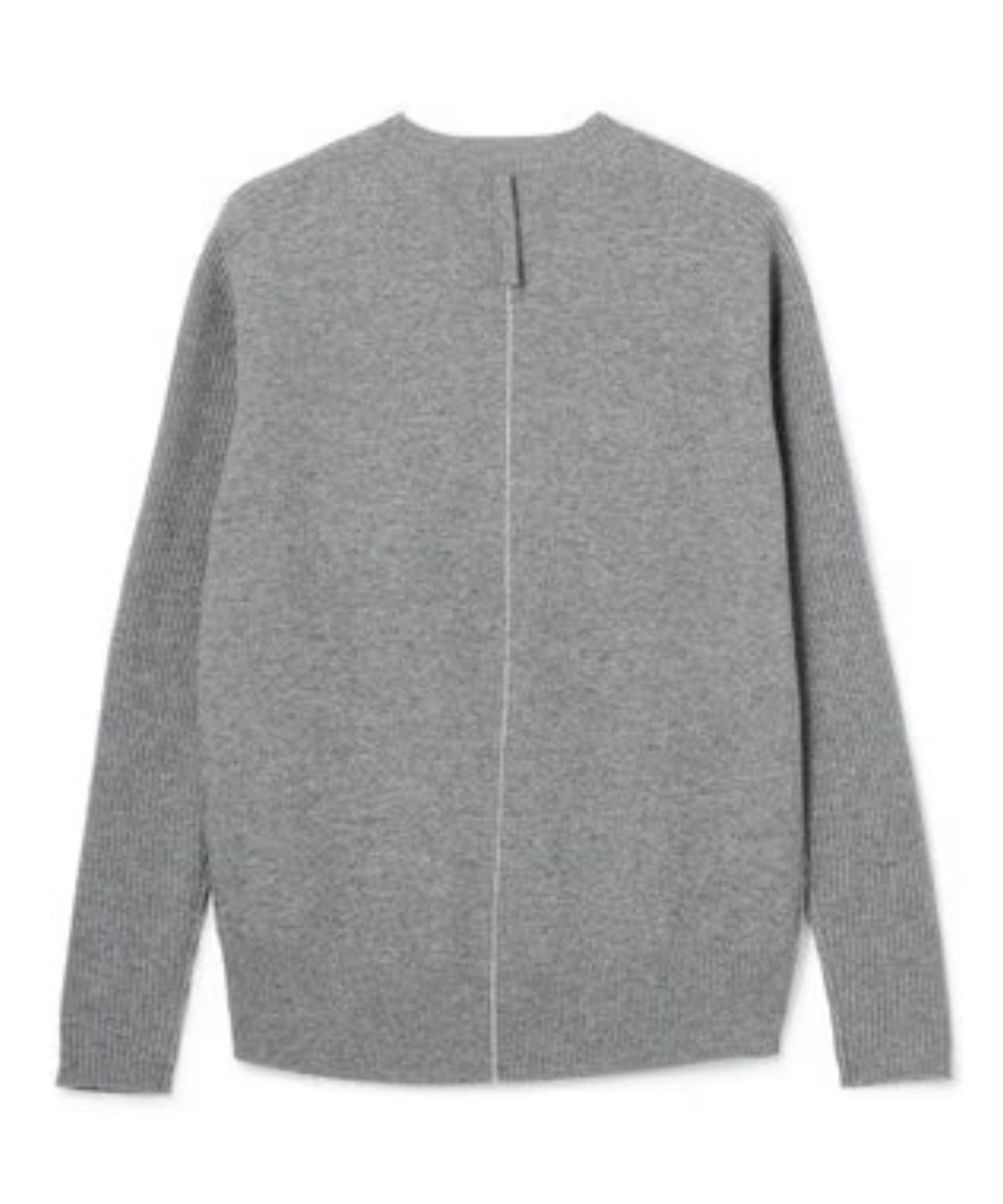 POMPE / ウールカシミヤ配色ラインクルーネックニット ( Charcoal×Off ) ウール / 手洗可 / カシミア混 / KRCWGW0400