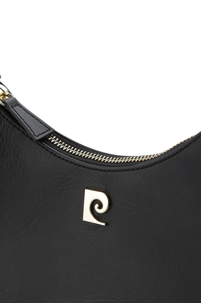 pierre cardin FRAY.I.D 黒 ハンドバッグ FRAY I.D - 【pierre cardin】ムーンバッグ (ブラック) 本革