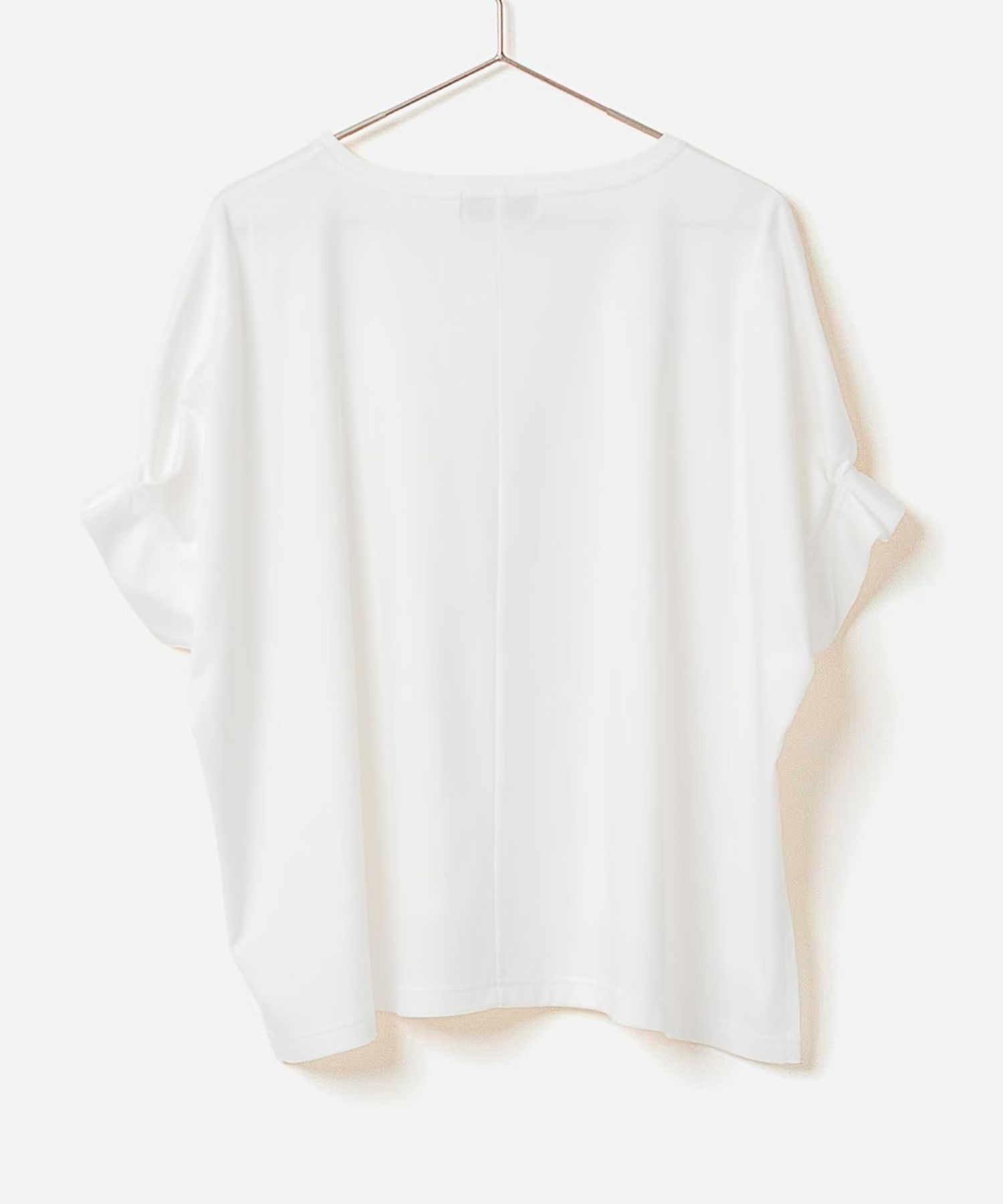 Tuck Sleeve Cut and Sew (オフホワイト) 綿 / 袖口タック / 裾スリット / 手洗可 / MK261-13255