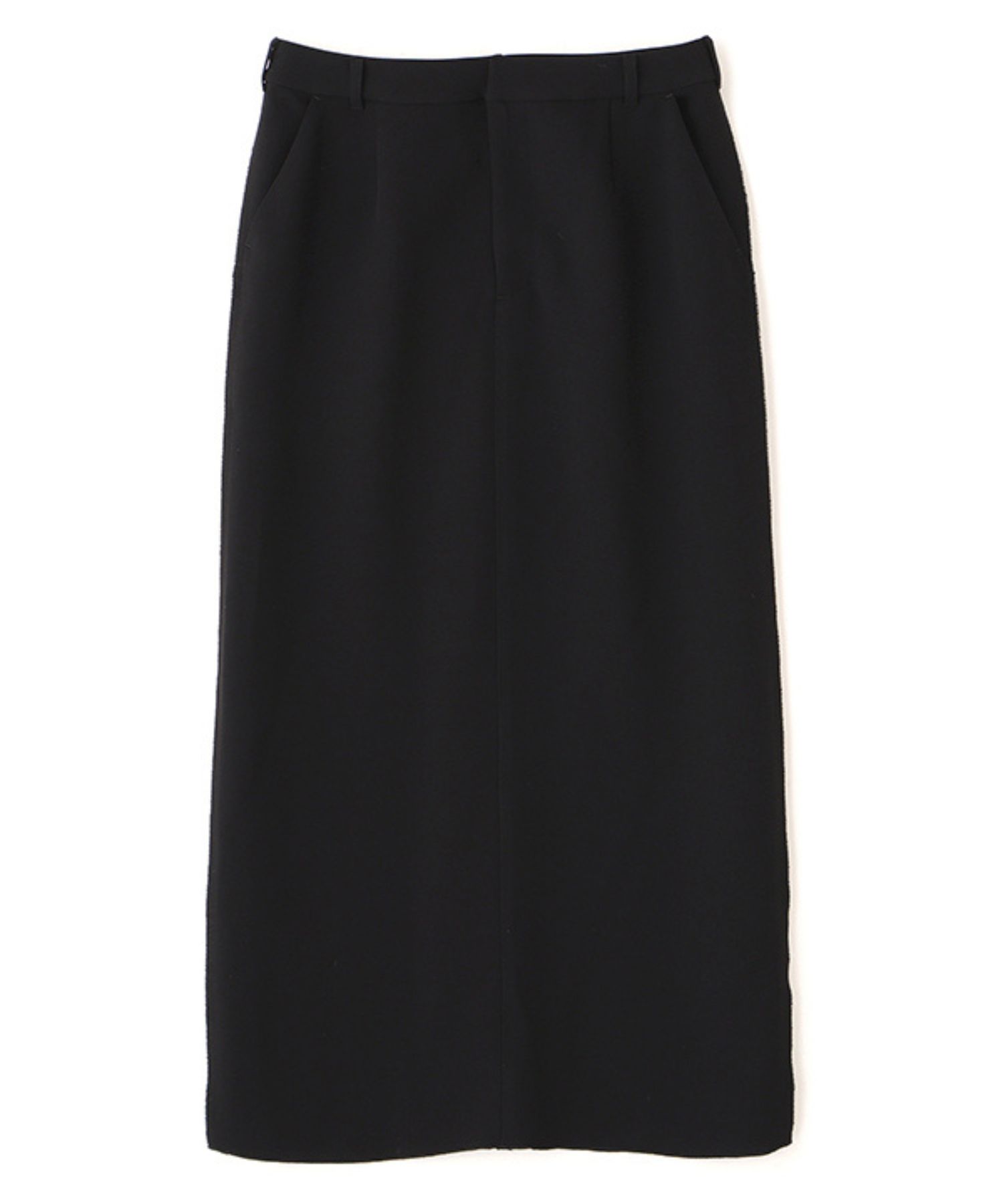 ダブルフェイスIラインスカート(ブラック) ポリエステル / シワになりにくい / ローウエスト /