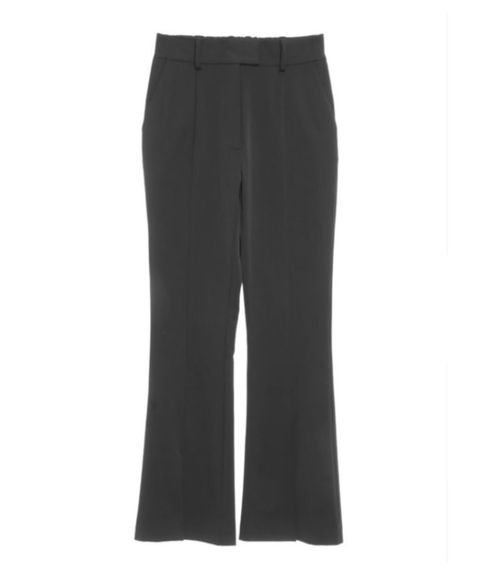 スリットスリムパンツ(ブラック)ナイロン / ウォッシャブル / ストレッチ素材 / 細身シルエット / 裾にセンタースリット / 5126107111