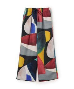 アルテミスプリント 1タックイージーパンツ ( ネイビー系 ) ポリエステル / ウエストゴム / ストレートシルエット / 手洗可 / 11045404203